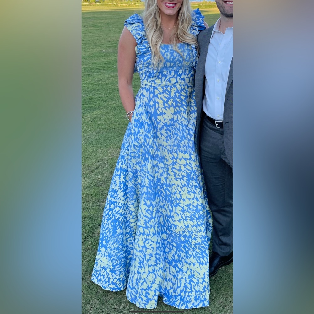 Sika blue/light yellow dress